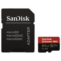 Ilustracja produktu Sandisk Micro SD 64GB Extreme Pro (microSDXC) 170MB/s C10 UHS-I U3 V30 A2