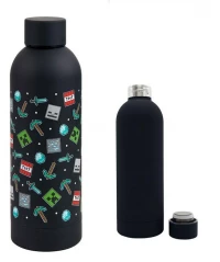 Ilustracja Butelka Minecraft Czarna - 500 ml