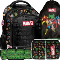 Ilustracja Paso Zestaw Szkolny 3el. Marvel Avengers Plecak AV24JJ-260 + Piórnik AV24JJ-P001BW + Worek AV24JJ-712