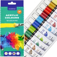 Ilustracja produktu Starpak Farby Akrylowe 12 kolorów 12ml W Tubie 520192