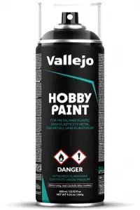 Ilustracja Vallejo: 28.012 - Hobby Paint Spray - Black Primer (400 ml)