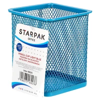 Ilustracja produktu  STARPAK Pojemnik Na Długopisy Metalowy Kwadratowy Niebieski 8x10cm 466243