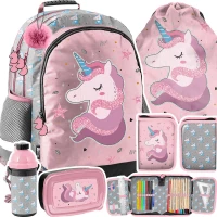 Ilustracja produktu Paso Zestaw Szkolny 5el. Unicorn Plecak PP22JE-116 + Piórnik PP22JE-001 + Worek PP22JE-712
