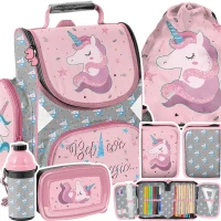 Ilustracja produktu Paso Zestaw Szkolny 5el. Unicorn Tornister PP22JE-525 + Piórnik PP22JE-001 + Worek PP22JE-712