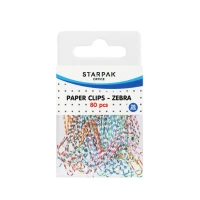 Ilustracja produktu Spinacze Biurowe Metalowe Zebra 80 sztuk 540316