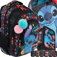 Ilustracja produktu St.Majewski Zestaw Szkolny 3el. BPL-58 Stitch Black Aloha 679865 + Worek 679872 + Piórnik 679889