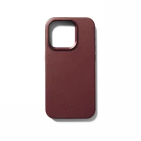 Ilustracja Mujjo Full Leather Case - etui skórzane do iPhone 15 Pro kompatybilne z MagSafe (burgundy)