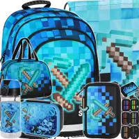 Ilustracja produktu Starpak Zestaw 6el. Pixel Blue Plecak 552609 + Worek 552613 + Piórnik 552628 + Torba 552616 + 558659 + 558652 558655