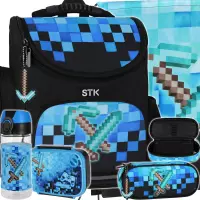 Ilustracja produktu Starpak Zestaw 5el. Pixel Blue Tornister 552620 + Worek 552613 + Piórnik 552636 + 558659 + 558652 558655