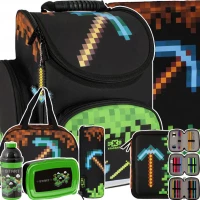 Ilustracja Starpak Zestaw Szkolny Pixel Game Kilof 7el. Tornister  506708 + Piórnik 506709 + Worek 485859 + Torba 514749 