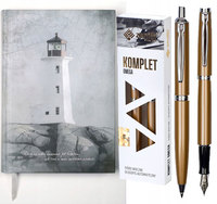 Ilustracja produktu Komplet Zenith 60 Elegance Złoty w Etui - Pióro Wieczne + Długopis 7600203 Brulion GRATIS