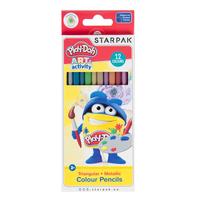 Ilustracja Starpak Play Doh Kredki Ołówkowe Trójkątne Metalizowane 12 kolorów 453910