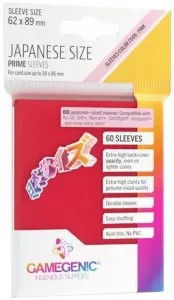 Ilustracja produktu Gamegenic: Japanese Size Prime Sleeves (62x89 mm) - Koszulki na Karty - Red - 60 szt.