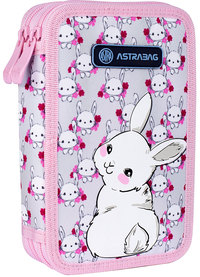 Ilustracja AstraBag Piórnik AC2 Dwukomorowy bez Wyposażenia Sweet Bunny