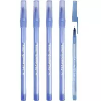 Ilustracja produktu Bic Długopis ze Skuwką Round Stic Classic M Niebieski 256378 Zestaw 5 szt