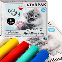 Ilustracja produktu STARPAK Modelina 6kol Cuties Kotki 472923