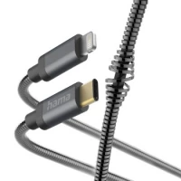 Ilustracja Hama Kabel Ładujący DATA "METAL" USB-C- LIGHTNING Metalowy 1,5m Antracytowy