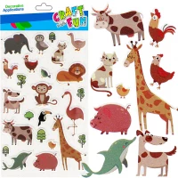 Ilustracja produktu Craft With Fun Ozdoba Dekoracyjna Samoprzylepna Zwierzęta 24szt.521670