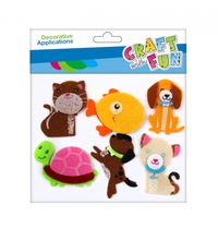 Ilustracja produktu Craft With Fun Ozdoba Dekoracyjna Samoprzylepne Filcowe Zwierzęta 463740