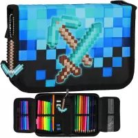 Ilustracja produktu Starpak Piórnik Dwuklapkowy z Wyposażeniem Pixel Blue 552623