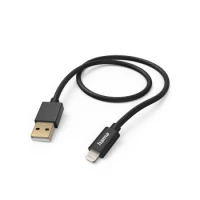 Ilustracja Hama Kabel Ładujący DATA "FABRIC" USB-A- LIGHTNING Nylonowy Czarny