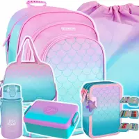 Ilustracja produktu Starpak Zestaw Szkolny 6el. Syrenka Ombre Plecak 486143 + Piórnik 536476 + Worek 486145 + Torba 514748 