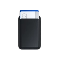 Ilustracja Satechi Vegan-Leather Wallet Stand - portfel i podstawka do iPhone'a z wegańskiej skóry kompatybilny z MagSafe (czarny)