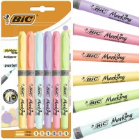 Ilustracja Bic Zakreślacze Highlighter Grip Pastel 6 Kolorów 992561