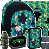 Ilustracja produktu AstraBag Zestaw Szkolny 5el. Game Plecak 502023063 + Piórnik 503023017 + Worek 507023013 + Bidon PP23CR-3021 + Śniadaniówka PP23CR-3022