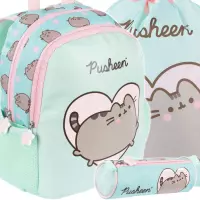 Ilustracja produktu St.Majewski Zestaw Szkolny 3el. Pusheen Mint Plecak Przedszkolny 688409 + Worek 679476 + Piórnik 679506