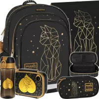 Ilustracja produktu Starpak Zestaw 5el. Złoty Kotek Plecak 507689 + Worek 529469 + Piórnik 507690 + 558660 + 558652 + 558654