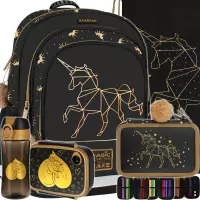 Ilustracja produktu Starpak Zestaw 5el. Gold Unicorn Plecak 486094 + Worek 529469 + Piórnik 529472 + 558660 + 558652 + 558654