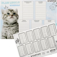 Ilustracja produktu Starpak Plan Lekcji z Tabliczką Mnożenia A5 Cuties Kotki 536137