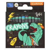 Ilustracja produktu Starpak Kredki Woskowe 12 Kolorów Skate Dino 536296