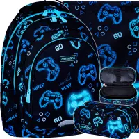 Ilustracja produktu AstraBag Zestaw Szkolny 3el Plecak AB300 Go Playing 502024100 + Worek 507024013 + Piórnik 503024062