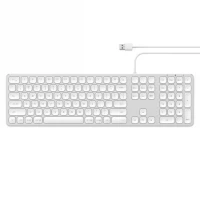 Ilustracja Satechi Aluminum Wired Keyboard - aluminiowa klawiatura z układem numerycznym USB-A Silver