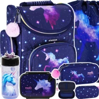 Ilustracja produktu Starpak Zestaw Szkolny Unicorn Galaxy 5el. Tornister 531575 + Piórnik 531576 + Worek 531584