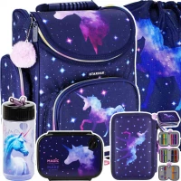 Ilustracja produktu Starpak Zestaw Szkolny Unicorn Galaxy 5el. Tornister 531575 + Piórnik 531577 + Worek 531584