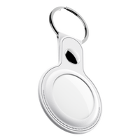 Ilustracja produktu KeyBudz AirTag Keyring - skórzane etui ochronne do AirTag 2- pack (białe)