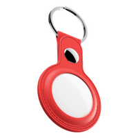 Ilustracja produktu KeyBudz AirTag Keyring - skórzane etui ochronne do AirTag 2- pack (czerwone)
