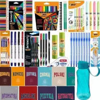 Ilustracja produktu BIC Wyprawka Szkolna + Interdruk 10 Zeszytów Tematycznych Gratis Bidon Fiorina Turkusowy 430 ml
