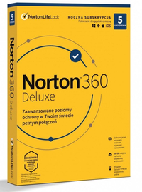 Ilustracja produktu NORTON 360 Deluxe 50GB PL (1 użytkownik, 5 urządzeń, 1 rok) - klucz