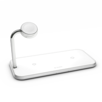 Ilustracja produktu ZENS Dual+Watch - Aluminiowa Ładowarka Bezprzewodowa Do Dwóch urządzeń oraz Apple Watch (kolor biały)