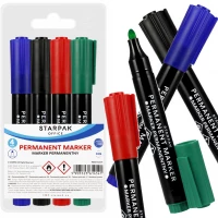 Ilustracja produktu Starpak Marker Permanentny Okrągły 4 kolory Etui 524575