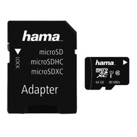 Ilustracja produktu Hama MSDXC64GB C10 80MB/S +A/M 