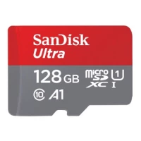 Ilustracja produktu SanDisk Ultra microSDXC 128GB + SD Adapter 140MB/s A1 Class 10 UHS-I