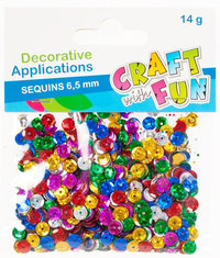 Ilustracja Craft With Fun Ozdoba Dekoracyjna Cekiny Metaliczne Mix Kolorów 6.5mm 327088