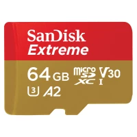Ilustracja produktu SanDisk Extreme Sport Karta Pamięci microSDXC 64GB+SD Adapter R170/W80 A2 C10 V30 UHS-I U