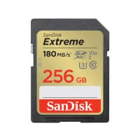 Ilustracja produktu SanDisk Extreme 256GB SDXC R180/W130, UHS-I, Class 10, U3, V30
