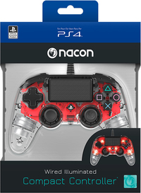 Ilustracja Nacon PS4 Compact Controller Czerwony - Świecący